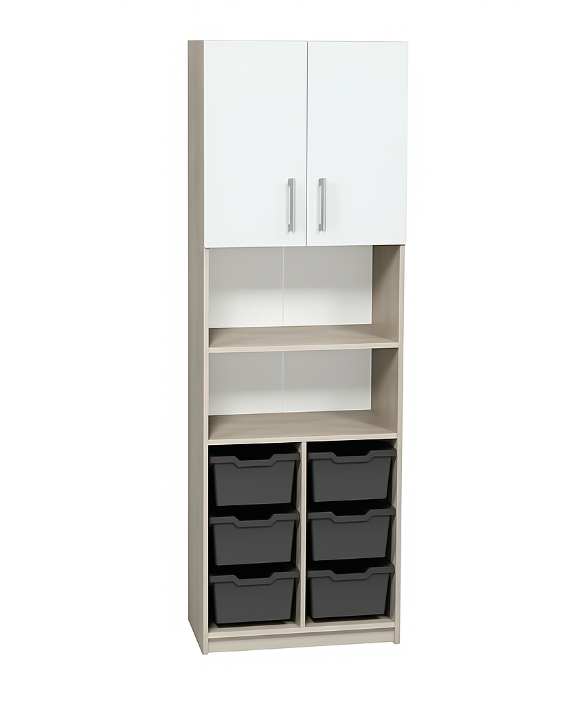 Шафа напівзакрита з 6-ма лотками, АЛМАНТ, 702х405х2115 мм.